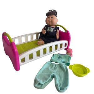 25th Anniversary '07 Cabbage Patch Baby Doll 7-Piece Set with Bed Clothes & Food